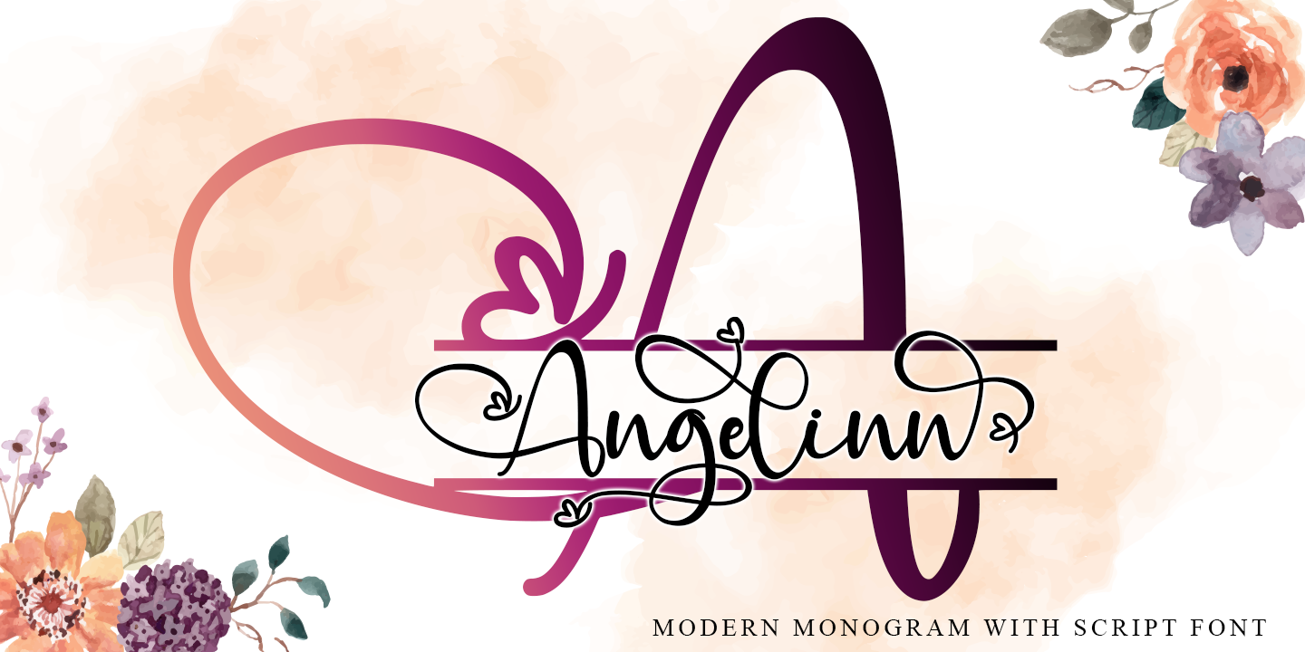Пример шрифта Angelynn Monogram #1